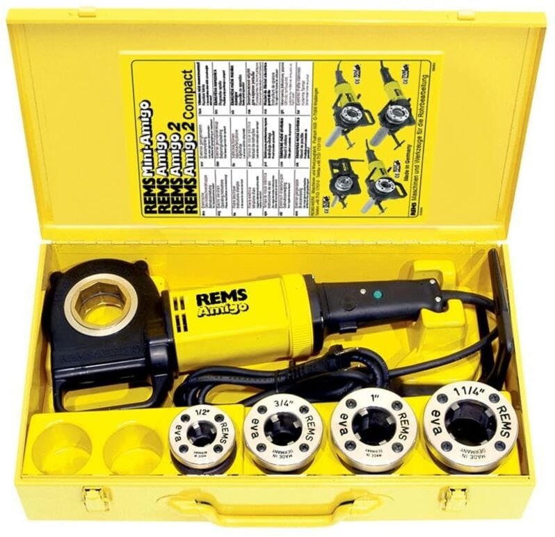 Rems - Gewindeschneidkluppe im Kasten Amigo-Set mit Schnellwechsel-Schneidkäpfen