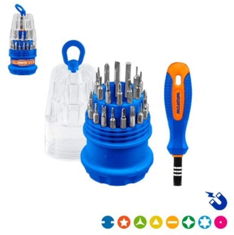 32-teiliger Präzisionsschraubendrehersatz mit WADFOW-Griff, WADFOW.