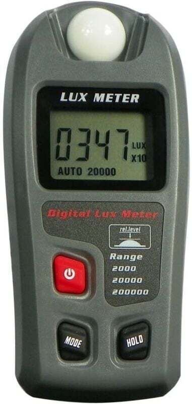 Luxmètre numérique avec une plage de mesure allant jusqu'à 200 000 lux, écran LCD, adapté aux plantes, aux phares automo...
