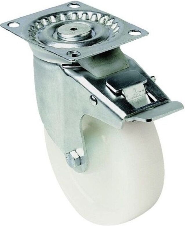 Roulette aus Polyamid Weiß Schwenkbar Blockierend Durchmesser 100 H 125