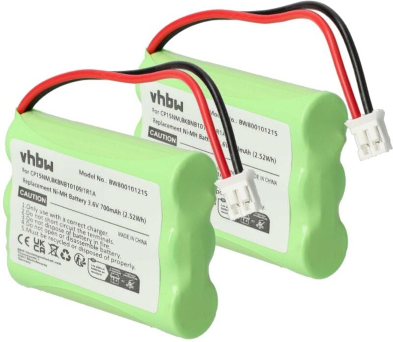 Vhbw - 2x Akku Ersatz für Alcatel ntm/bkbnb 101 13/1 für schnurlos Festnetz Telefon (700 mAh, 3,6 v, NiMH)