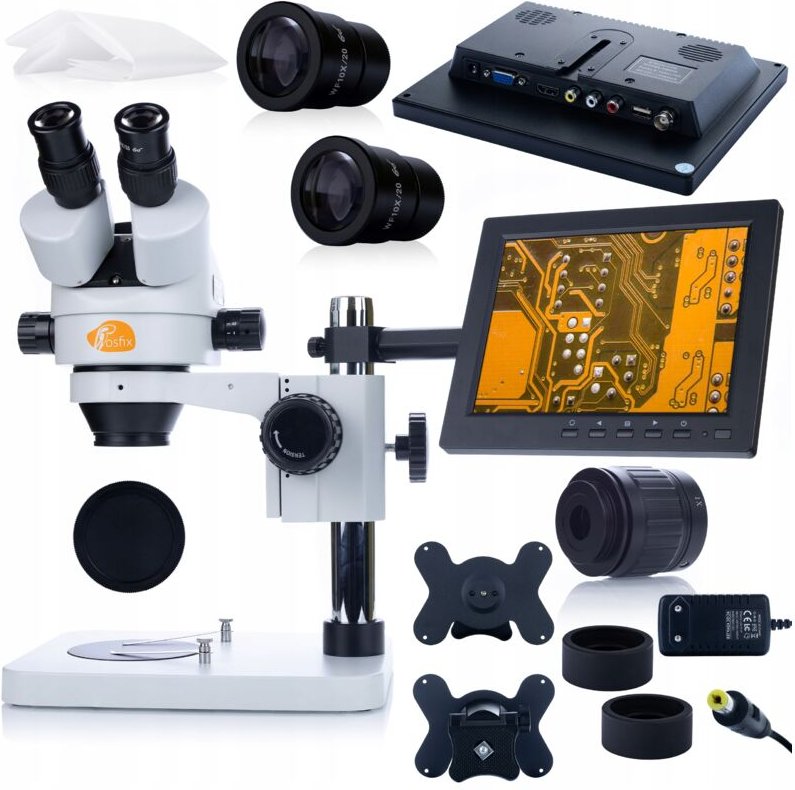 Trinokulares stereoskopisches Mikroskop Mercury Pro MSMP-T-PS1 mit 8-Zoll-Display