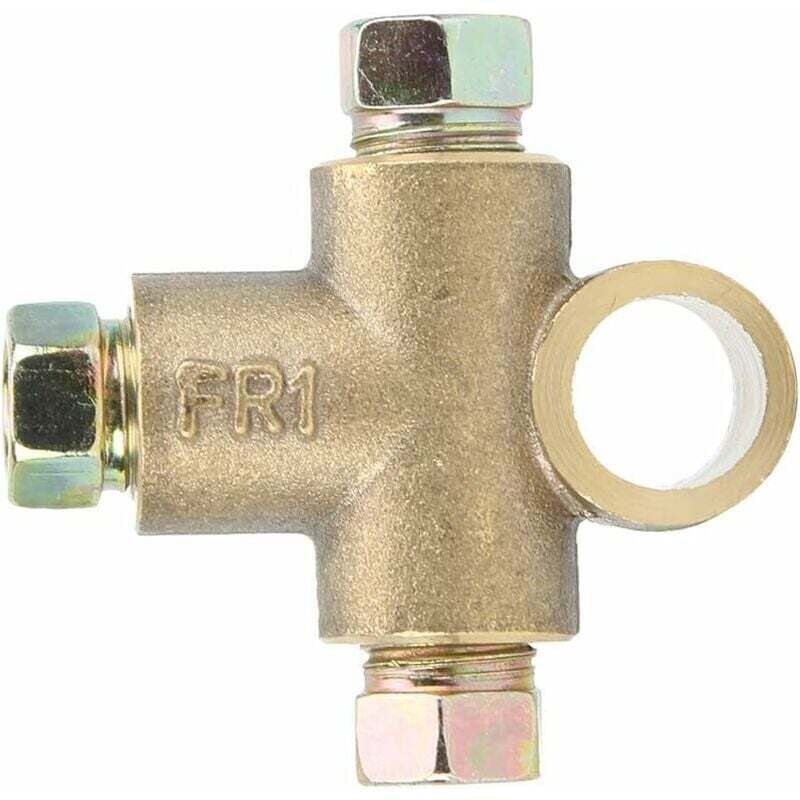 ZVD-Bremsleitungs-T-Stück, Rohrverbinder, T-Form, 3-Wege-Adapter mit 3 Außenmuttern, kurze Verbindung, M10, 3/16 Zoll, 1...