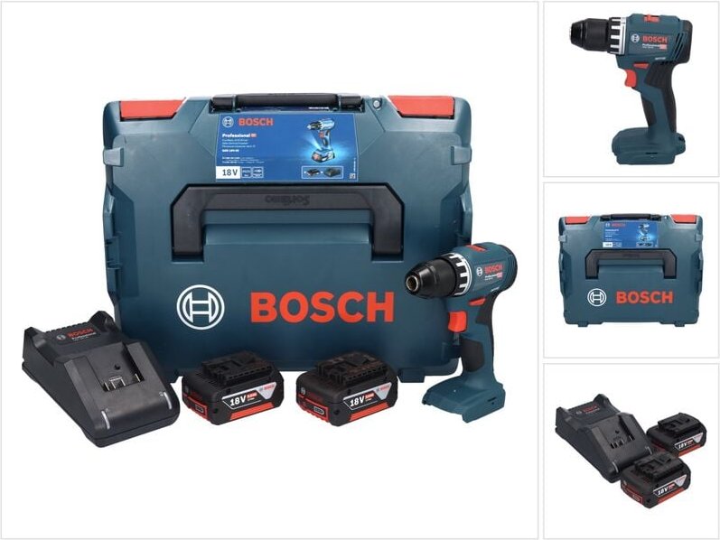 Bosch GSR 18V-45 Akku Bohrschrauber 18 V 45 Nm Brushless + 2x Akku 5,0 Ah + Ladegerät + L-Boxx