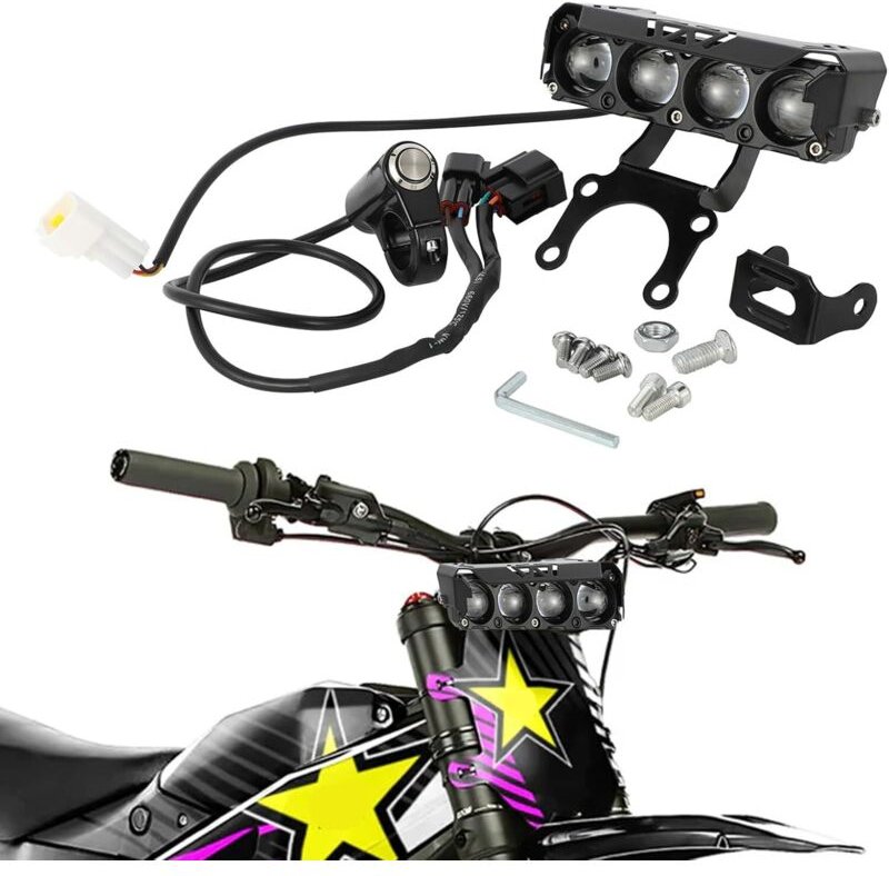 Frontscheinwerferleiste für Motorräder, Plug-and-Play-Scheinwerferset, Zusatzscheinwerfer mit Schalter und Halterung für...