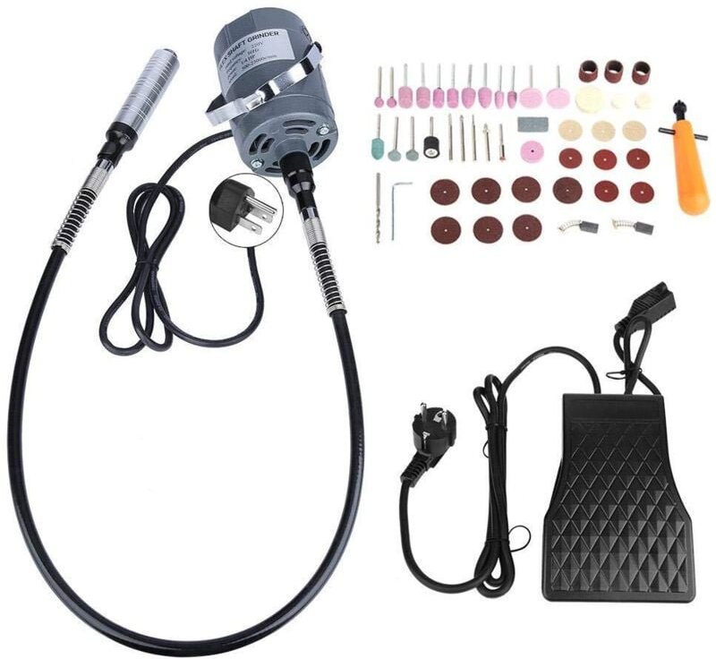 53-teiliges Set 0,3–4,0 mm flexibles Spannfutter Flex-Schleifset 800–23000 U/min Drehzahlvariables elektrisches Rotation...