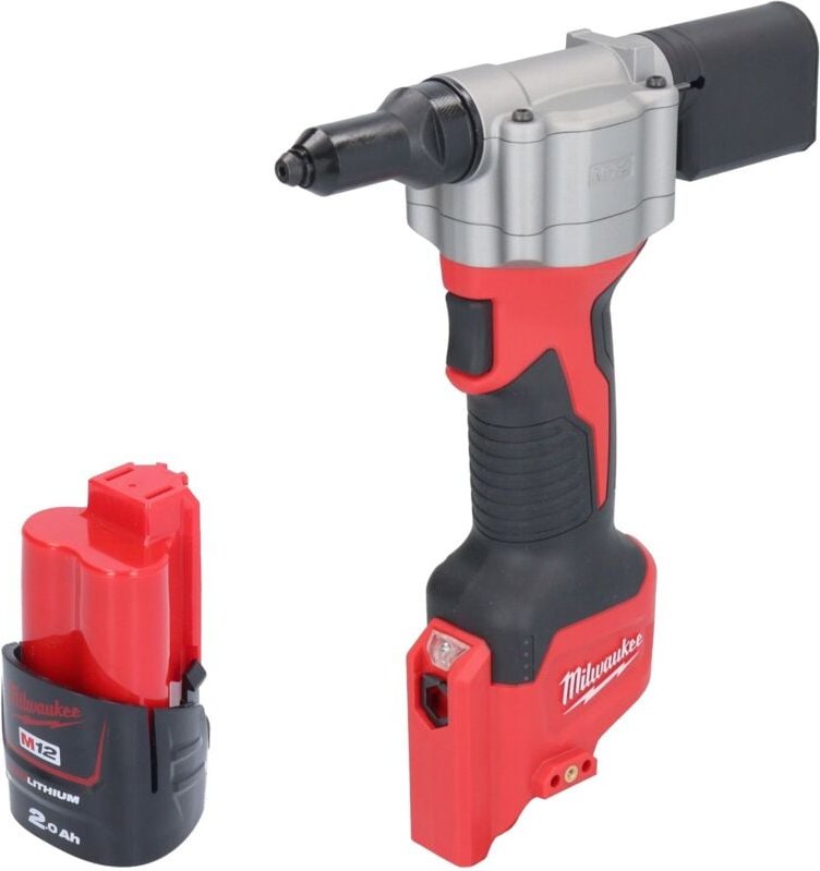 Milwaukee M12 BPRT-201 Akku Blindnietgerät 12 V 20,32 mm + 1x Akku 2,0 Ah - ohne Ladegerät