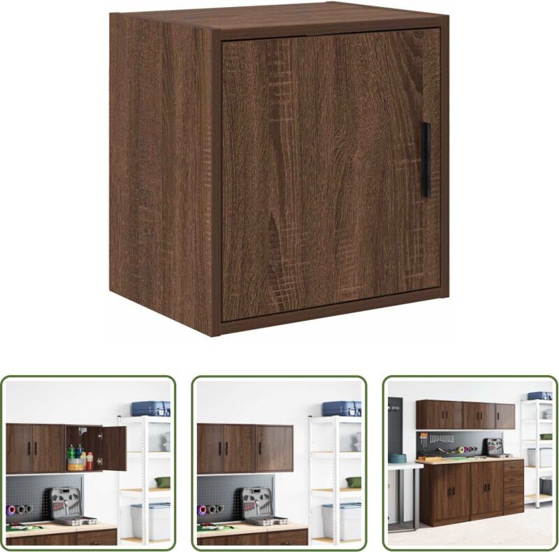 vidaXL Garagen-Wandschrank Braun Eichen-Optik Holzwerkstoff