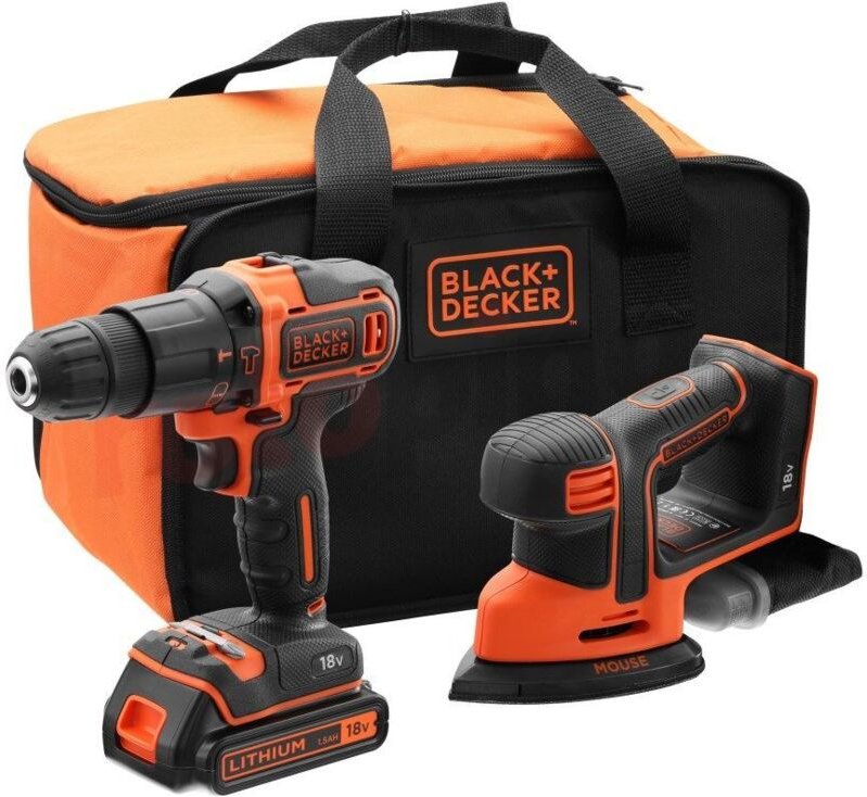 Black&decker - black+decker BCK23S1S Akku Schlagbohrschrauber 18V Dreieckschleifer Werkzeugset
