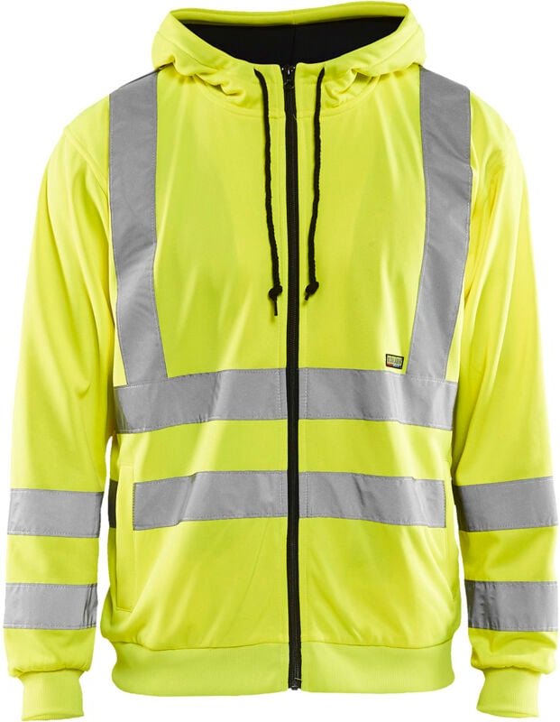 Hochsichtbarer, zipbarer Arbeitskapuzen-Sweatshirt 3346 – Neon Gelb XXL