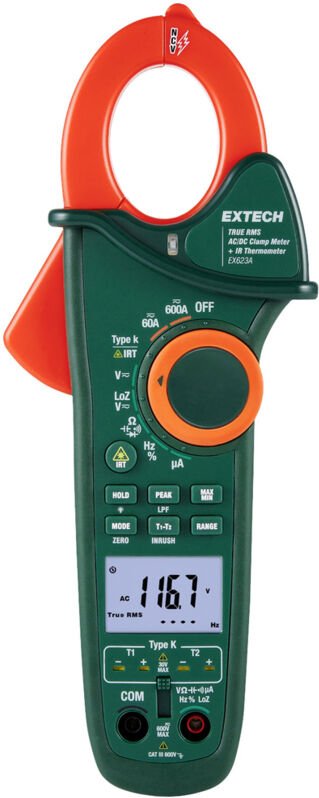Extech Extech EX623A Stromzange digital IR-Thermometer CAT III 600 V Anzeige (Counts): 6000