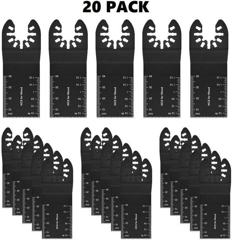 Mehrzweck-Sägeblatt-Zubehörset, 20-teiliges Zubehör für Multifunktions-Oszillationswerkzeuge