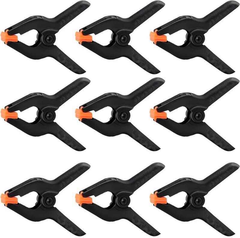 Stück 7 cm lange Federklemmen, schwarze Nylon-Kunststoff-Federklemmen, für DIY-Projekte und Fotostudios