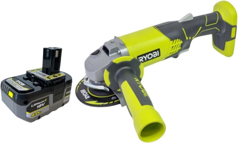 Ryobi R18AG-0 Akku Winkelschleifer 18 V ONE+ 115 mm + 1x Akku 4,0 Ah - ohne Ladegerät