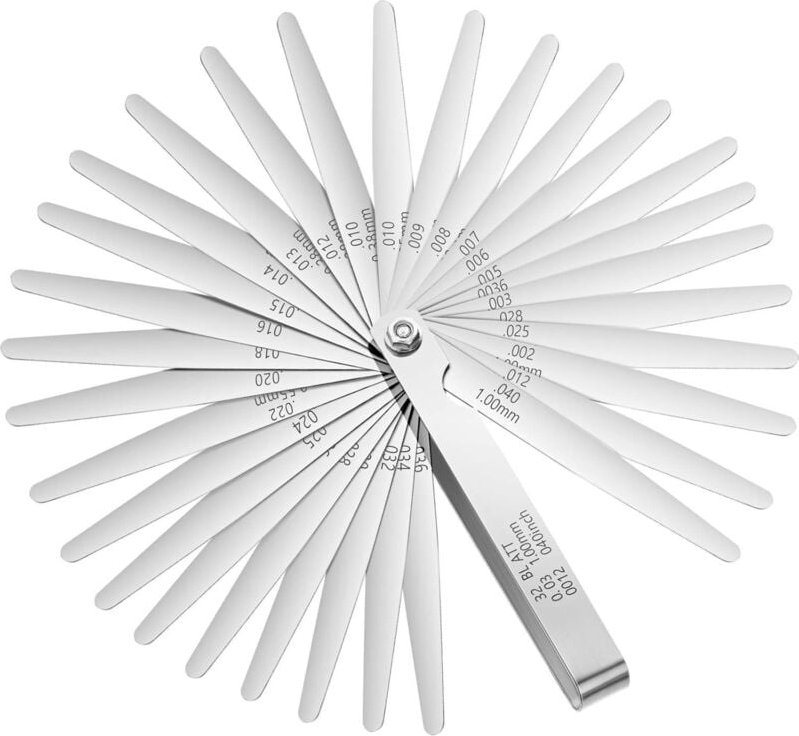 32 Klingen Fühlerlehre 0,03-1,00mm/0,001-0,04' Edelstahl Metrisch/Imperial Werkzeug zur Messung für Messung Gap Breite/D...