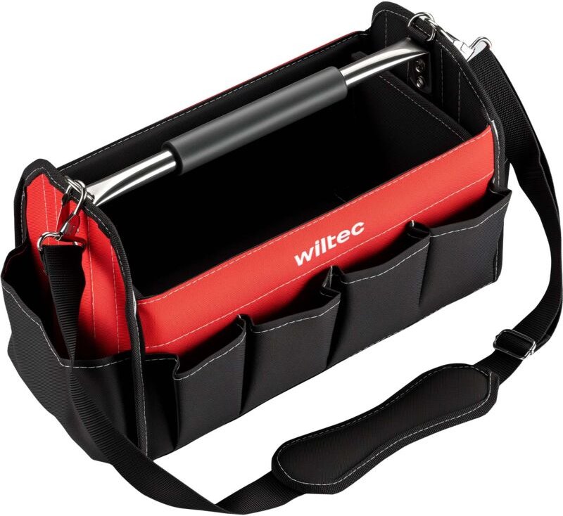 Wiltec - faltbare Werkzeugtasche 40 x 19 x 25 cm bis 30 kg, Werkzeug Tasche 14 Fächer, Arbeitstasche mit Schultergurt, T...