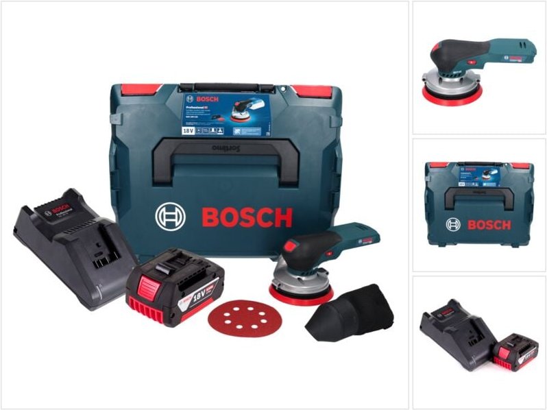 Bosch GEX 18V-125 Professional Akku Exzenterschleifer 18 V 125 mm Brushless + 1x Akku 5,0 Ah + Ladegerät + L-BOXX