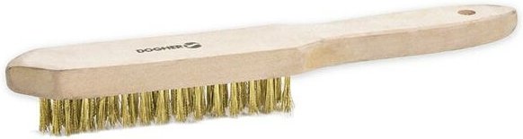 Messingbürste mit Holzgriff 4x15x290mm Dogher 830-002