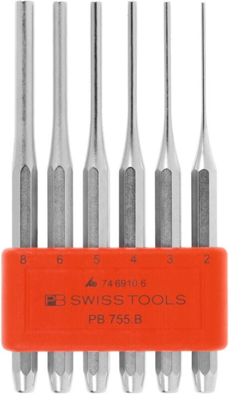 Pb Swiss Tools - Splintentreiber-Satz, im Kunststoffhalter, Sonderqualität, verchromt, 6-teilig