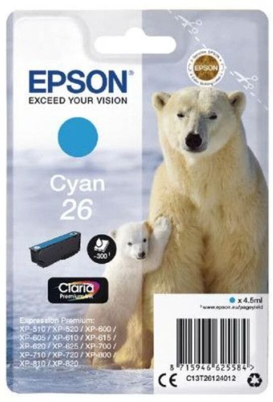 TINTE T2612 - Tinte - Epson - cyan - T2612 - original (C13T26124012)