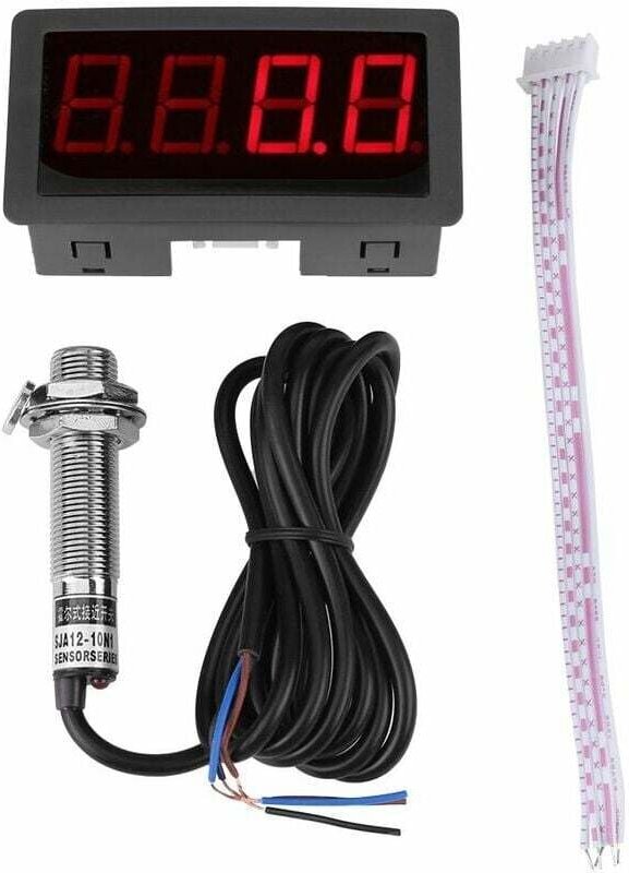 Digitaler 4-LED-Drehzahlmesser für alle digitalen Instrumente, Rot/Blau Universal-LED-Drehzahlmesser, Drehzahlmesser + H...