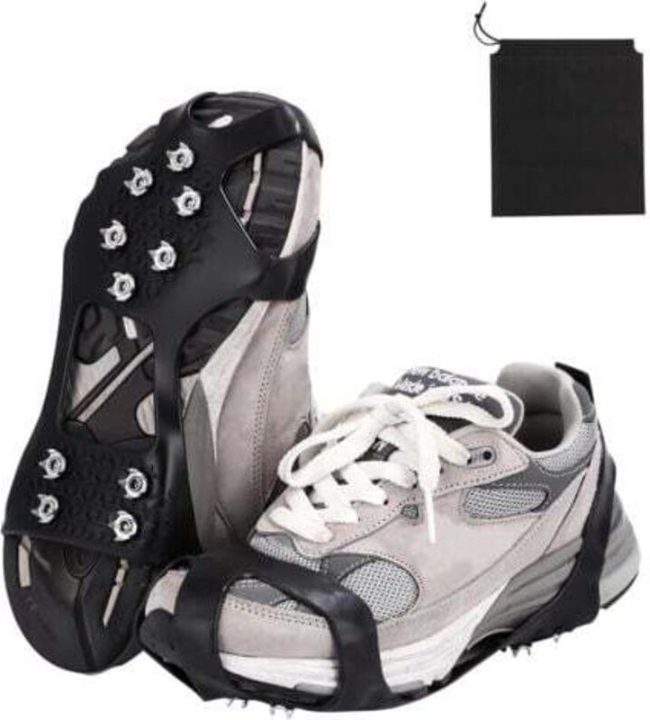 (XL (Größe 43-47)) 1 Paar doppelspitzige Steigeisen, rutschfeste Krallen, Anti-Rutsch-Schuhe, Schneespikes mit 10 Schnee...