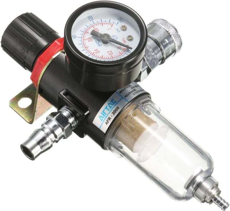 Afr-2000 1/4 Luftkompressor-Filter-Wasserabscheider-Werkzeugsatz mit Regler und Manometer