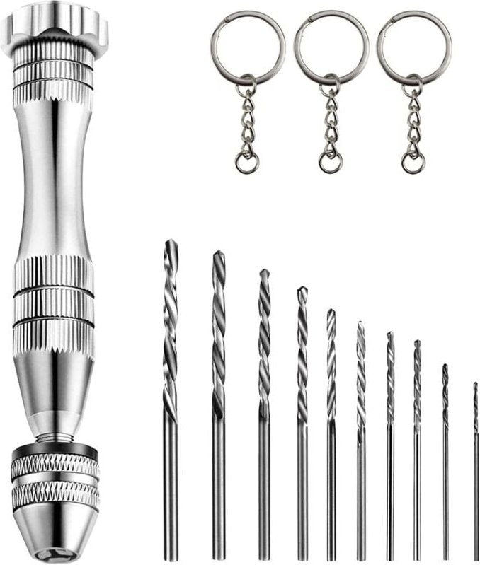 Mini-Handbohrer, Spiralfräser, mit 10 Stück, Mini-Spiralfräser, Bohrer (0,8 – 3 mm), für Heimwerker, Bohren, Handbohrer,...