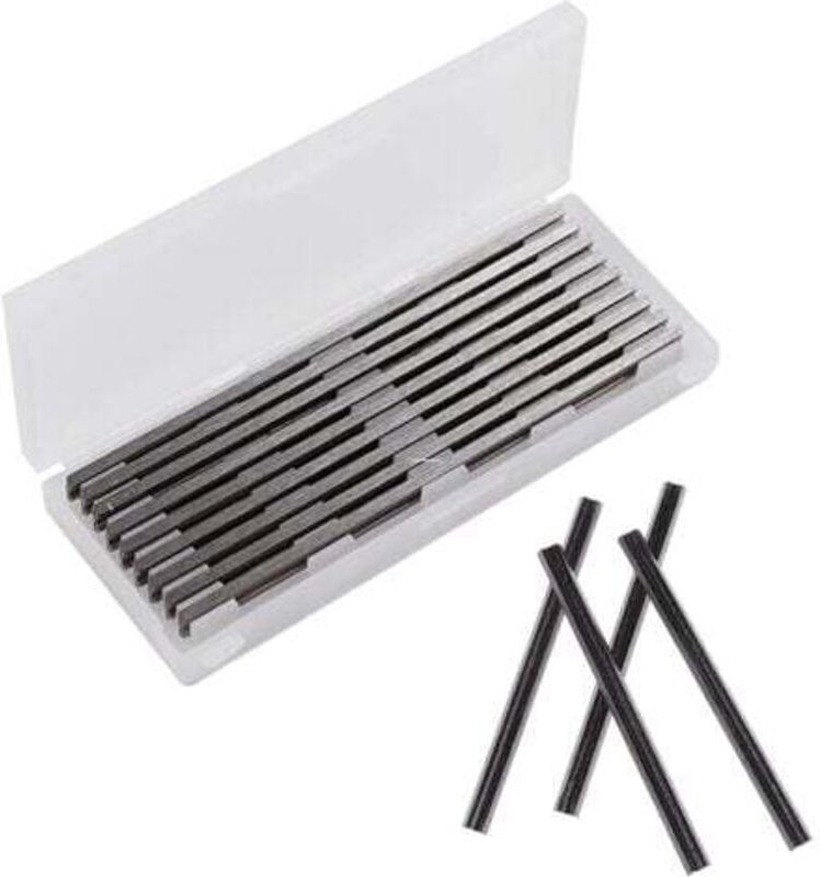 10-teiliges Set 82-mm-HSS-Hobelmesser, wendbare Hartmetallklingen, Set für Elektrohobel, 82 x 5,5 x 1,2 mm, passend für ...