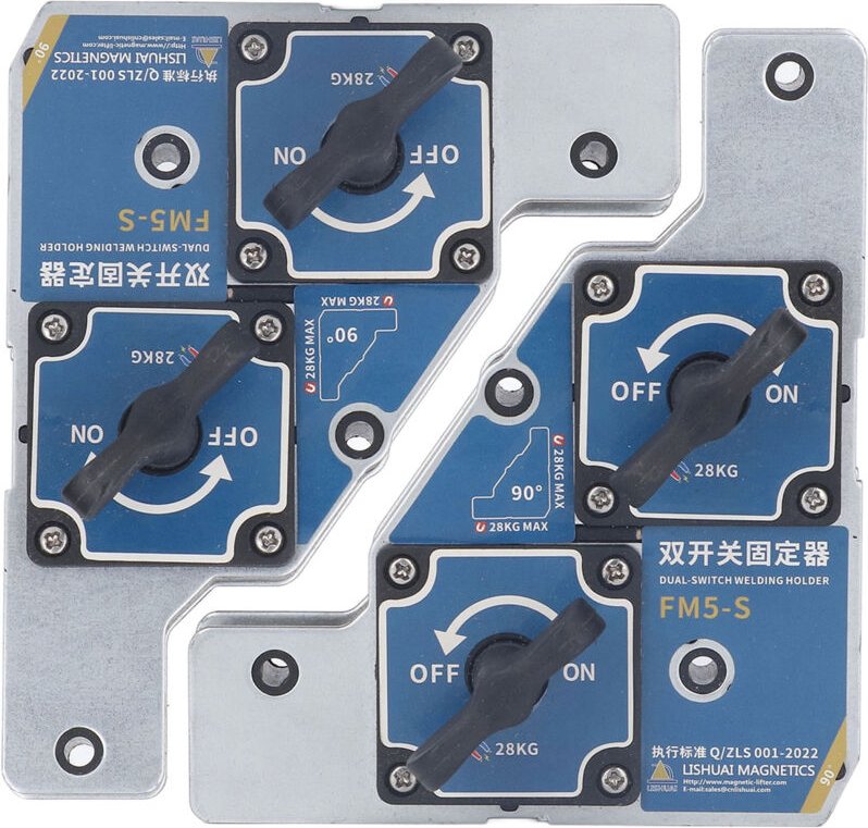 Schweißmagnet, Standard-Zugkraft 25 kg, 2 Stück, stabile Winkelhalterung für Metall