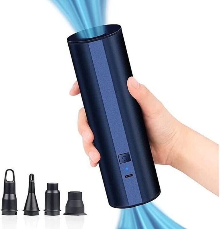 Kabellose elektrische Luftpumpe mit 2 x 2000mAh wiederaufladbaren Akkus für Schwimmbecken, Schlauchboote und Luftmatratz...