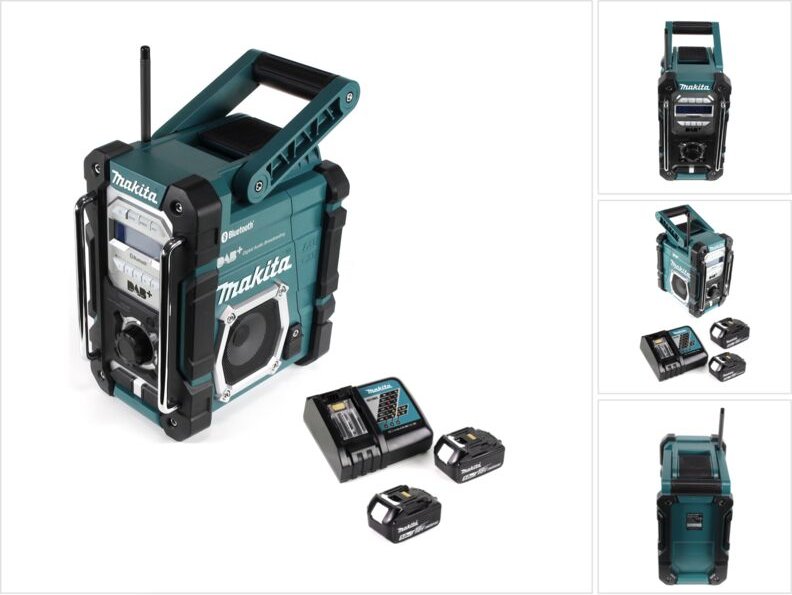 Makita DMR 112 RT Akku Baustellen Radio 7,2 - 18V Bluetooth DAB+ + 2x 5,0Ah Akku + Ladegerät