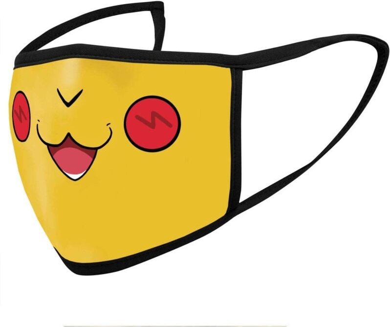 Wiederverwendbare atemmaske 3 schichten - gelb mit mund