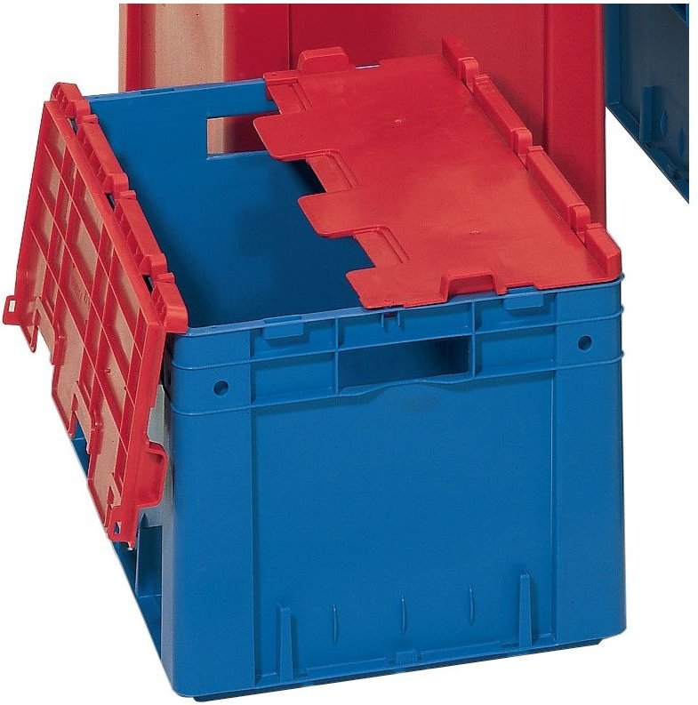 Klappdeckel PP L600xB400mm blau m.Scharnier 4St./Karton LA-KA-PE