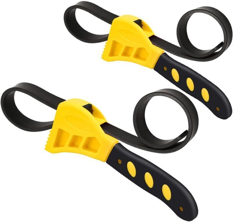 Verstellbarer Filterriemenschlüssel, 2 x 6/8" Multifunktions-Filterriemenschlüssel mit Griff, Ausbauwerkzeug für Mechani...