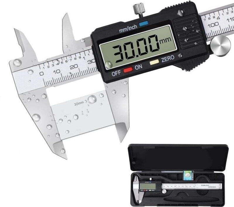 Digitaler Messschieber, klassischer digitaler Messschieber aus Edelstahl, professioneller Messschieber mit großem LCD-Bi...