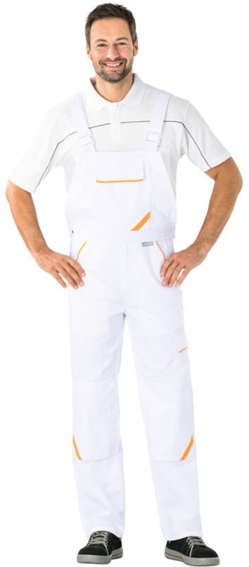 Planam Highline Latzhose reinweiß/gelb 60