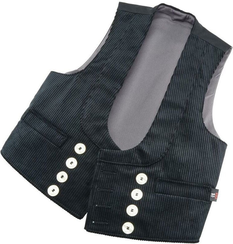 Zunftweste HEINER, Trenkercord, schwarz, Gr.56