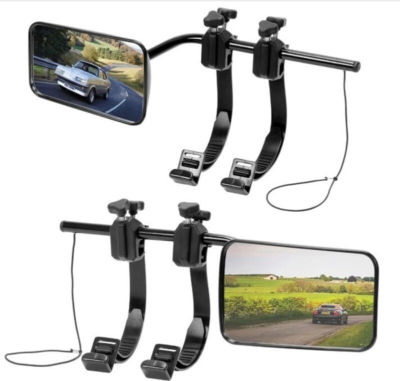 2 universelle Verlängerungen für Wohnmobilspiegel – 120 x 180 mm – faltbar, verstellbar, schwenkbar – verbesserte Sicht ...