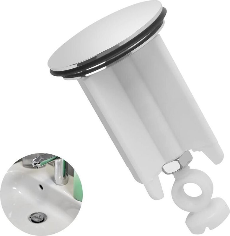 Universeller Spülbeckenstöpsel, 40-mm-Waschbeckenstöpsel, Ersatz-Abflussstöpsel, höhenverstellbarer Pop-up-Stöpsel, aus ...