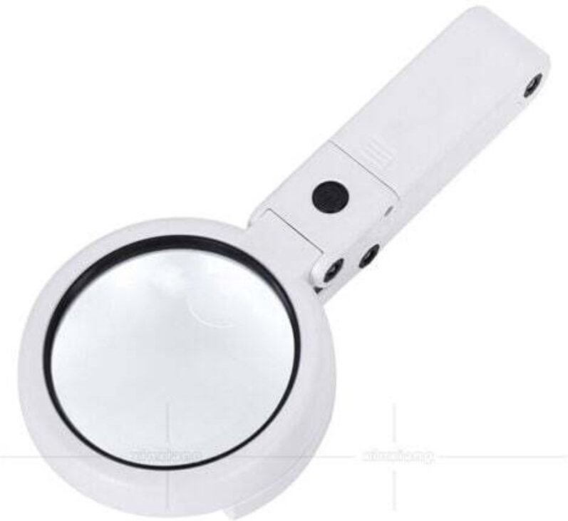 Beleuchtete Lupe, Handlupe auf Stativ 5x 11x mit 8 LEDs, Vergrößerungslampe mit einstellbarer Helligkeit