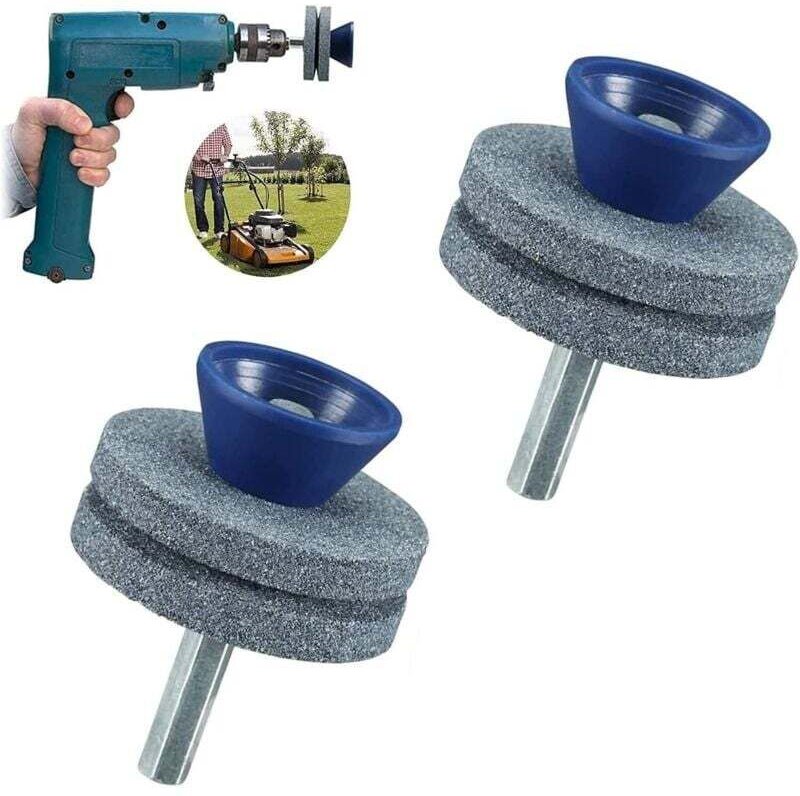 2 doppellagige Rasenmähermesserschärfer, verschleißfester Rasenmähermesserschärfer, geeignet für die meisten elektrische...