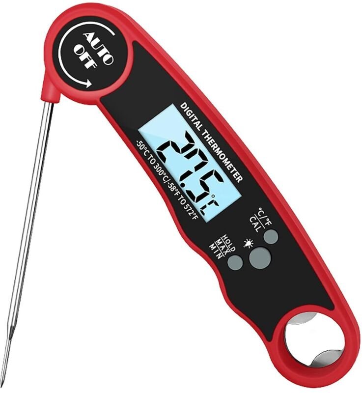 Digitales Fleischthermometer, sofort ablesbares Lebensmittelthermometer zum Grillen und Kochen, wasserdichte Küchensonde...