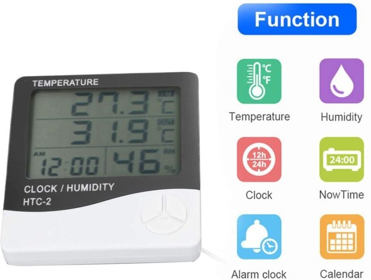 Feuchtigkeitsmesser, Thermometer, einfach zu installierendes, multifunktionales Messinstrument zur Messung der Luftfeuch...