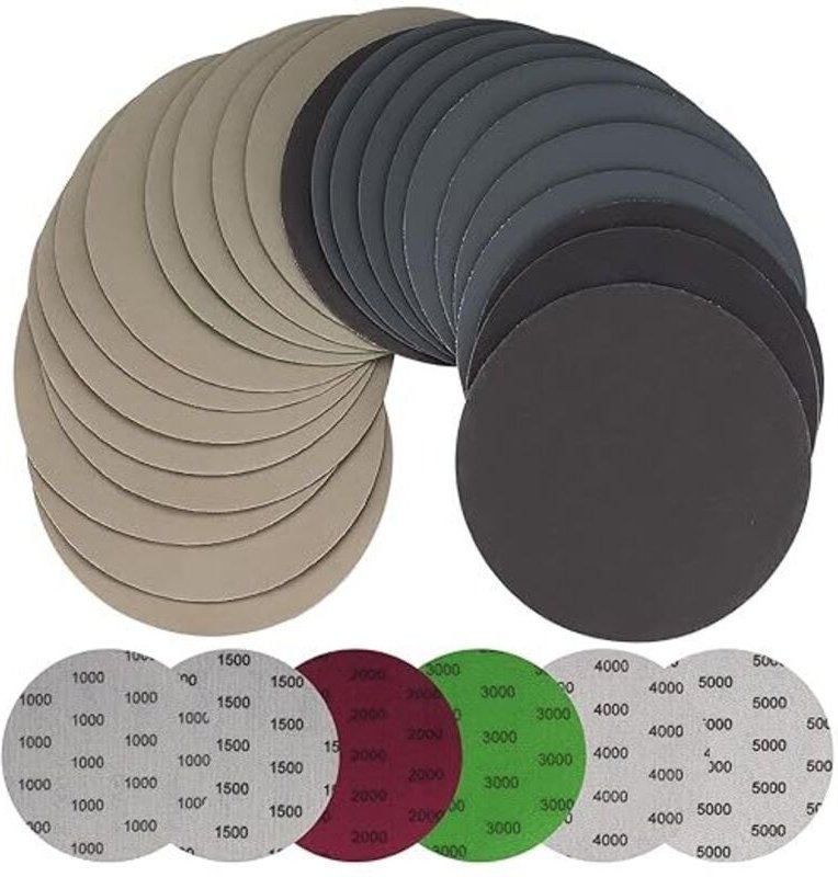 30 Stück 125 mm Nass-Trocken-Schleifpapier, runde Räder, Exzenterschleifer-Pads, Schleifpapierscheiben für Metall und Ho...