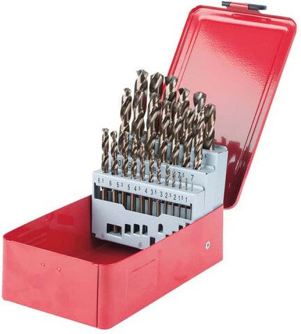 Ks Tools hss-g Co 5 Spiralbohrer-Satz, Stahlblechkassette, 25-tlg., 1-13 mm