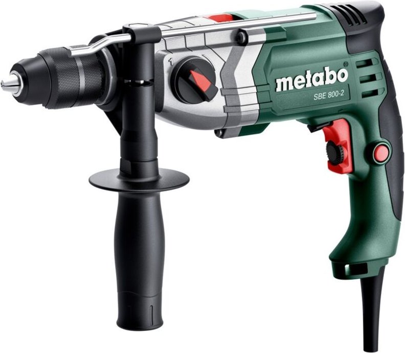Metabo - Schlagbohrmaschine sbe 800-2, incl. Schnellspannbohrfutter, Zubehör, Kunststoffkoffer