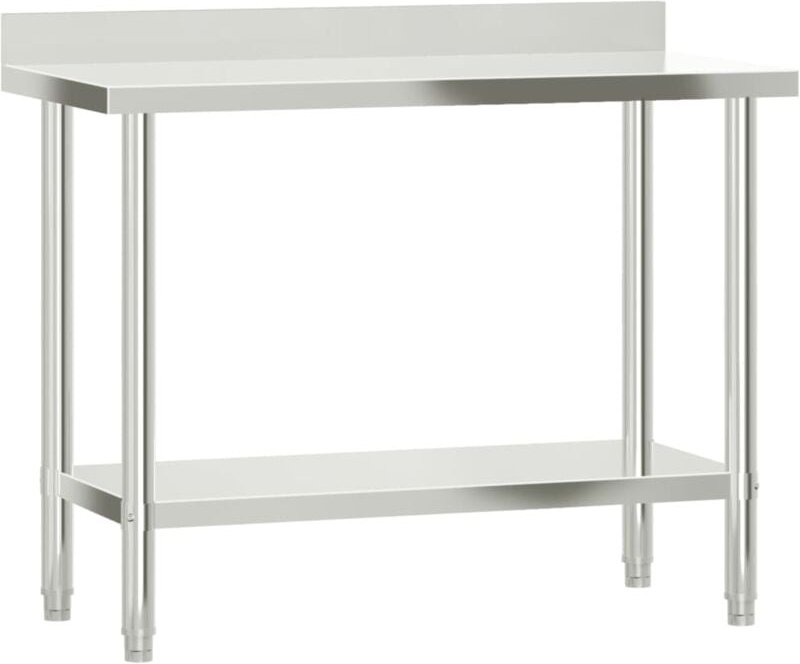 Küchen-Arbeitstisch mit Aufkantung 110x55x93 cm Edelstahl Vidaxl 646306