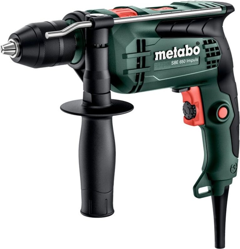 Metabo - Schlagbohrmaschine sbe 650 Impuls, incl. Zubehör, Kunststoffkoffer