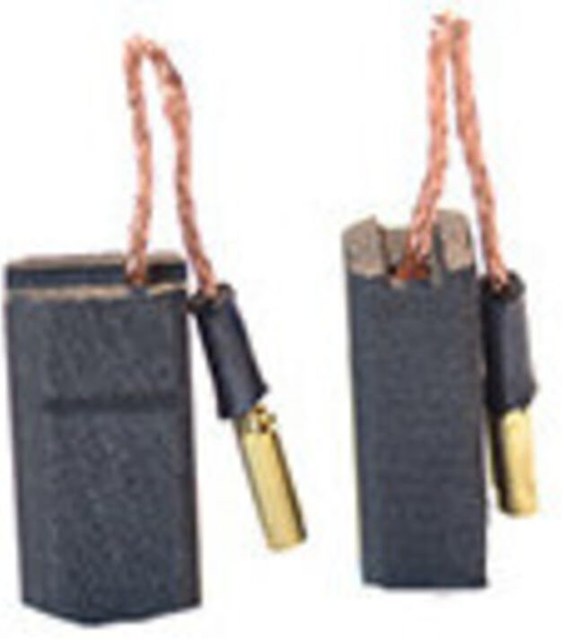 Set aus 2 anpassbaren Kohlen für Hitachi. Abmessungen: 6,5 x 9 x 17 mm.